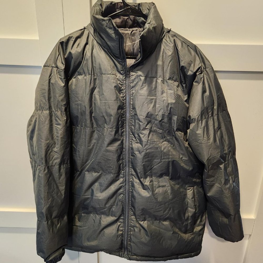 Tallino Classics Men's Puffer Winter Jacket in Grey Size Large